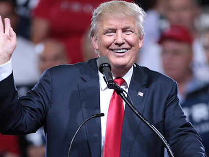 Donald Trump speaking with supporters at a campaign rally at Veterans Memorial Coliseum at the Arizona State Fairgrounds in Phoenix, Arizona, USA