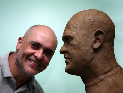 Busto em homenagem ao ex-goleiro do Palmeiras, Marcos