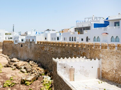 Traditional Moroccan architecture in Asilah, Morocco, symbolising the resilience and continuity of communities along Morocco’s maritime frontier