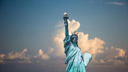 The beacon of the 20th century United States, the Statue of Liberty, New York, USA