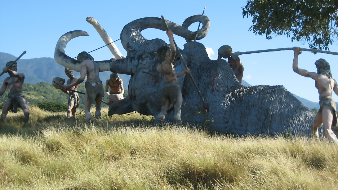 A prehistoric scene recreated at Baconao Park in Santiago de Cuba