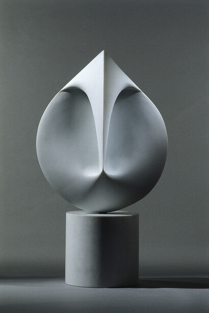 Santiago Calatrava, Untitled (no 74) view 2, 1999, carrara white marble 58 1 x 58 1 x 69 85 cm © Santiago Calatrava, courtesy Marlborough Gallery, New York