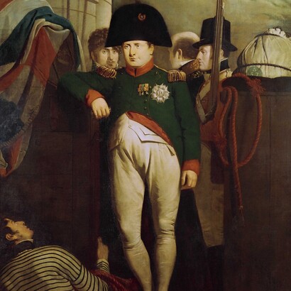 Angélique Mongez, Ritratto di Napoleone in uniforme (Napoléon 1er en uniforme de colonel des chasseurs de la Garde), 1811, dettaglio. Musée Fesch, Ajaccio, Francia
