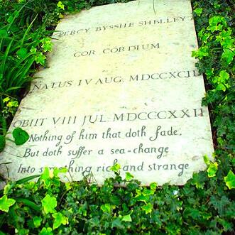 Tumba de Percy Shelley en el cementerio protestante de Roma