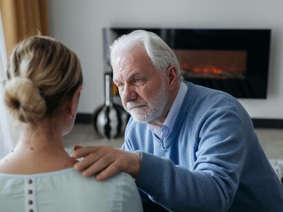 A man trying to ease the suffering of his loved one after she went through a near-death experience