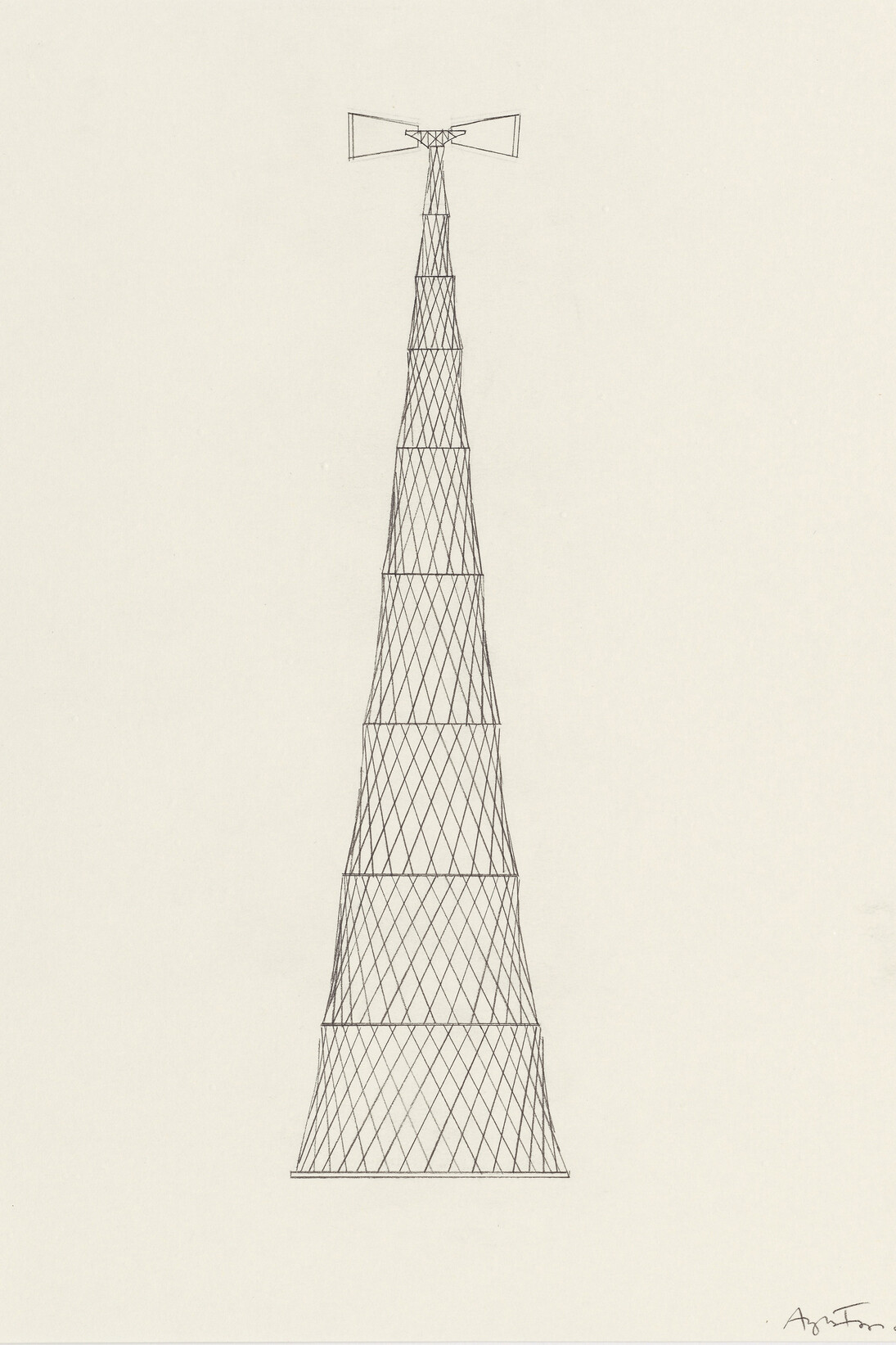 Ângela Ferreira, Study for Talk Tower for Ingrid Jonker III, 2012, Graphite on paper, 28 x 21 cm. © the artist, Courtesy of Marlborough Contemporary. Photo: Cuming Prudence