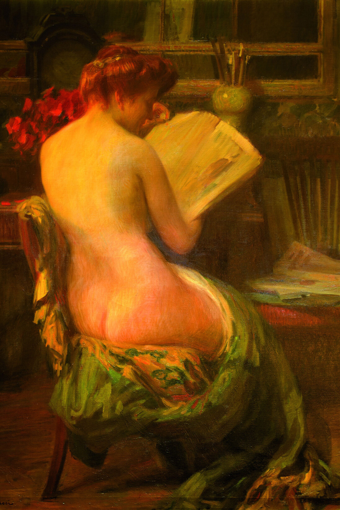 Arturo Noci, Nello studio, 1905 ca.
Olio su tela, 112 x 110 cm, Collezione privata
