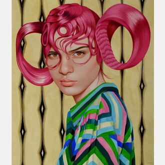 Ángeles Agrela,
Heather, 2023,
acrylic and pencil on paper,
100h x 86w cm,
39.37h x 33.86w in. Courtesy of the artist and Nicodim Gallery