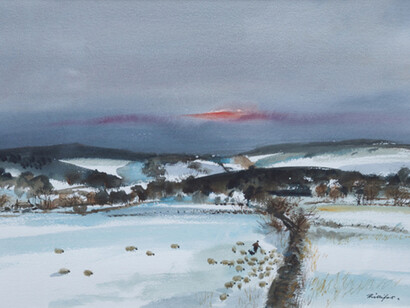 Douglas Phillips, Snowy Flock Landscape
