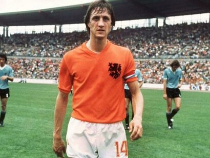 Johan Cruyff con la camiseta de la selección holandesa