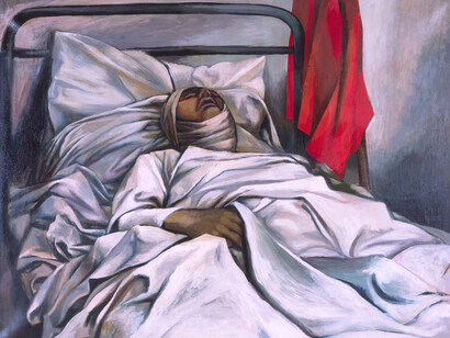 Renato Guttuso, Death of a Hero, 1953, Oil on canvas, 88 x 110 cm, Estorick Collection, London