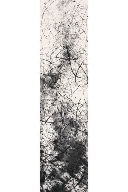 Wang Huangsheng, Clue No. 7, 6, 8 (detail), 2010, Ink on paper, Triptych, W 105 x H 140cm; 41 3/10 x 55 1/10 in. Each panel: W 35 x H 140 cm