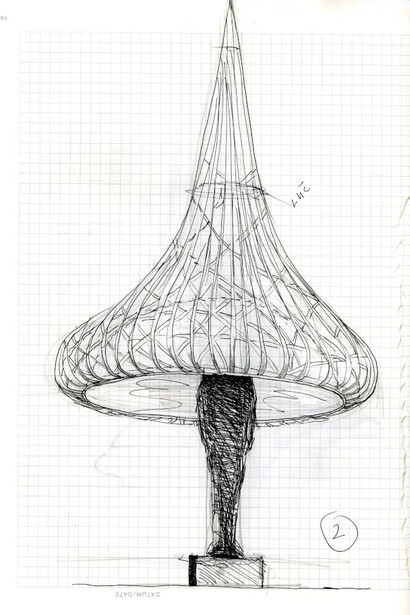Dušan Fišer, Gravitation of light (sketch), 2025. Courtesy of Galerija Božidar Jakac