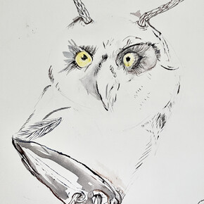 Maro Michalakakos, Detail: In Orbit (Specimen 19), 2021, watercolor on paper, 250 x 145 cm. Courtesy Kalfayan Galleries

