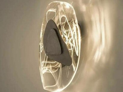 Ice-sculpted crystal wall lamp