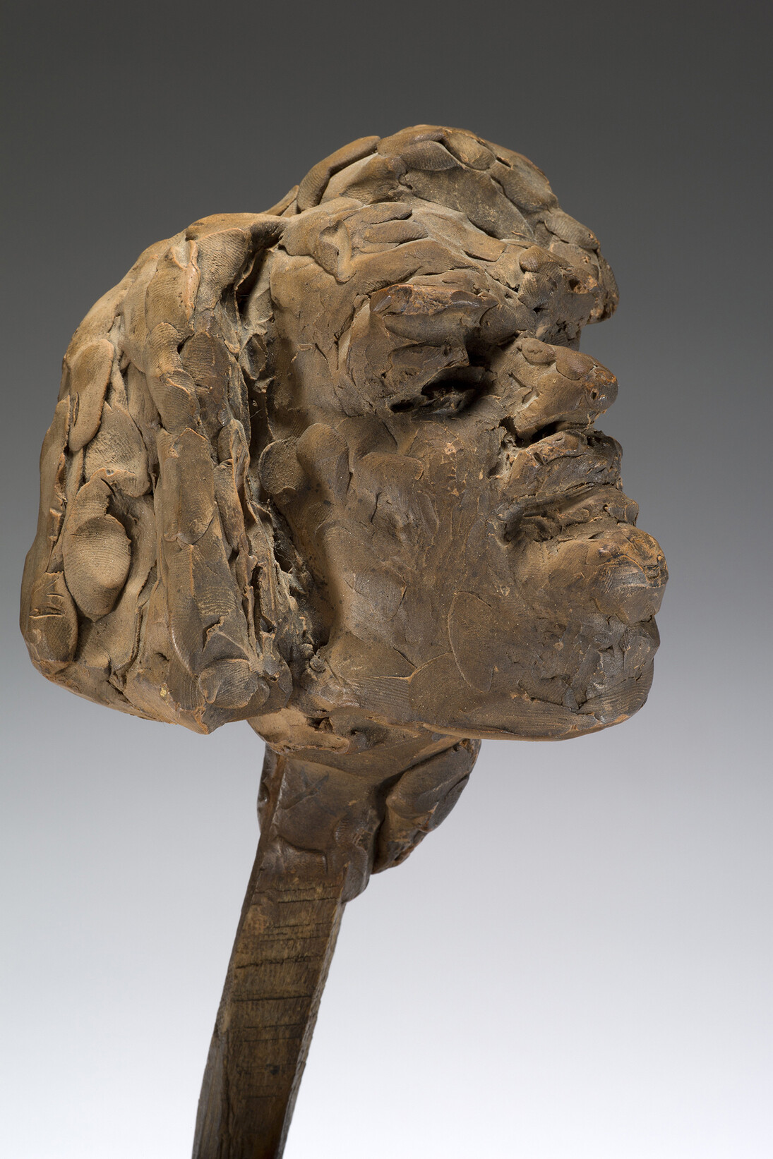 Auguste Rodin, Balzac, étude définitive pour la tête variante, Vers 1897, Pâte à modeler, H. 23,00 L. 13,20
P. 18,50 cm S. 265