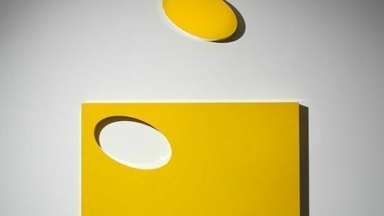 Lori Cozen-Gellery, Weightless, 2012, Maserati paint on wood and laminate, 20 x 36 x 3 inches