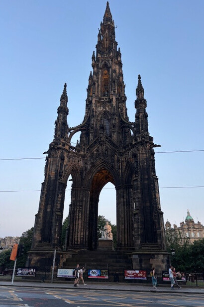 The Scott Monument in Edinburgh, Scotland, is a large Victorian Gothic monument dedicated to the writer Sir Walter Scott, built in the 19th century