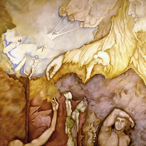 A. De Romanis, Nuova Alleanza, olio su tela, cm 315x300, 1987