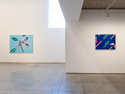 Nadia Ayari, Oblivion rains: a notation of gravity, light and resistance, exhibition view. Courtesy of Selma Feriani Gallery