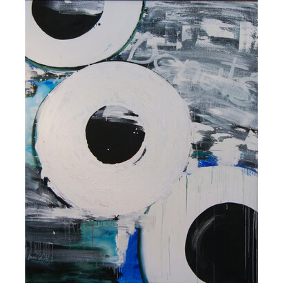Paintings from the Donut Series, 2015, acrylic on canvas, 60 x 72 inches