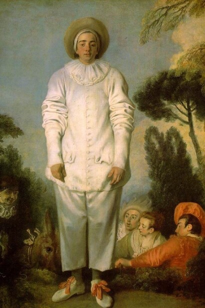 Antoine Watteau Gilles (or Pierrot) and Four Other Characters of the Commedia dell'arte, c. 1718. Musée du Louvre, Paris