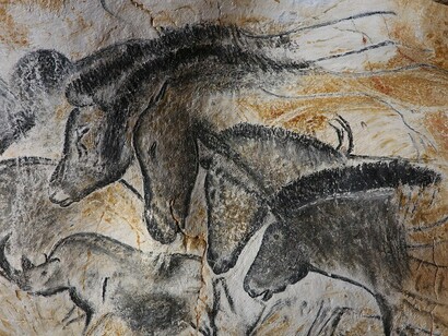 Detail of the horse panel from the Grotte Chauvet 2 in Ardèche, France © Patrick Aventurier