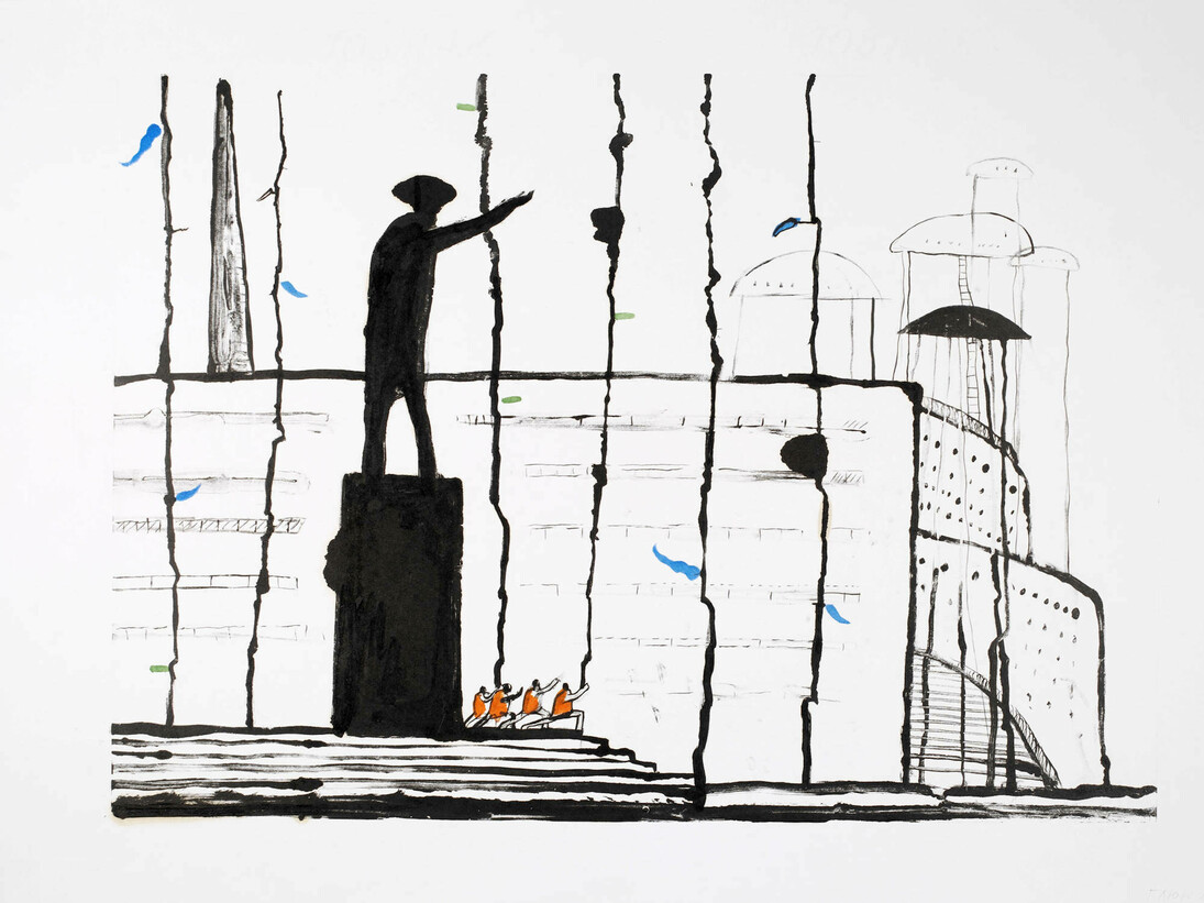 Destroying factories, orange migrants, Gluklya (Natalya Pershina-Yakimanskaya), 2012, Russia. Museum no. E.452-2015. © Natalya Pershina-Yakimanskaya