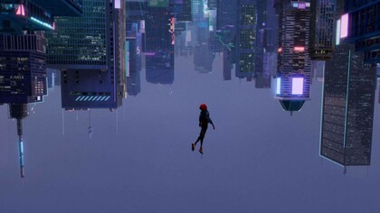Image from Into the Spiderverse movie, which was highly praised for its creative comic-book style animation