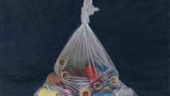 Ron Milewicz, Spools, 2013, oil on linen