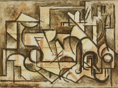 Maurice Golubov, Untitled No.X-A281, 1939. Tempera on paper, 21.50 x 29 in. Courtesy of the artist and LewAllen Galleries