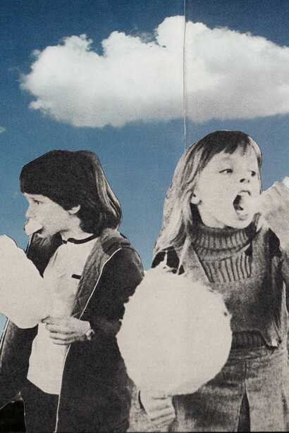 Joe Webb,The Cloud Eaters, Original Collage 32 x 15 cm 