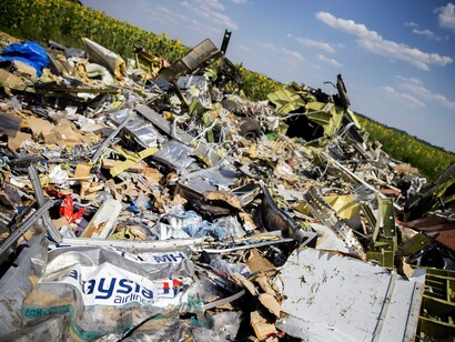 Restos del avión siniestrado