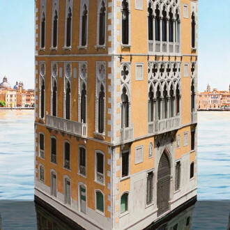 Patrick Hughes, Palazzo (detail), 2017. Courtesy of Scott Richards Contemporary Art