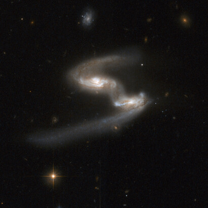 Par de galaxias en interacción, ESO 77-14, Telescopio Hubble