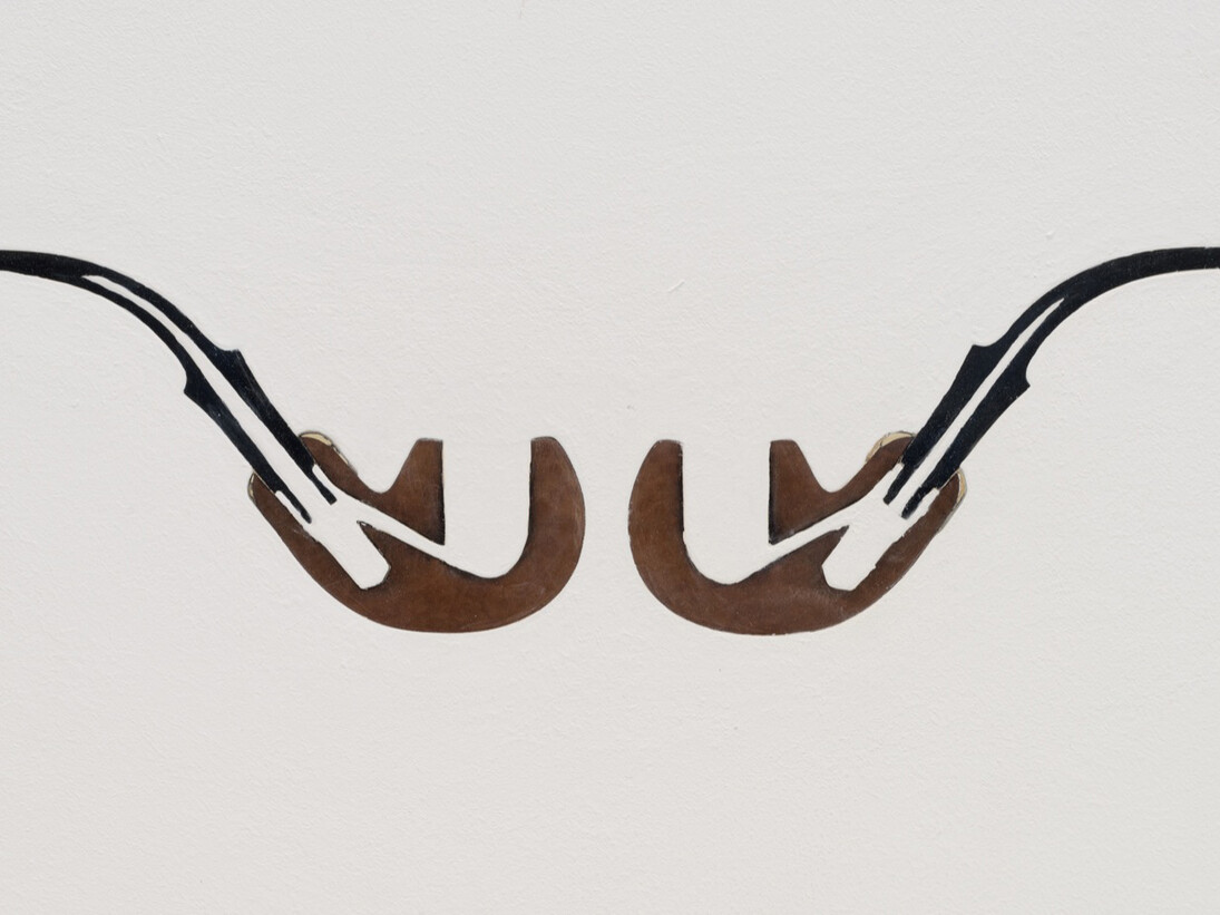 Oliver Beer, Symmetrical Pipes, 2014, Two half pipes to be immersed in wall, wood, plaster and resin, 20 x 30 x 2.5 cm (7.87 x 11.81 x .98 in)