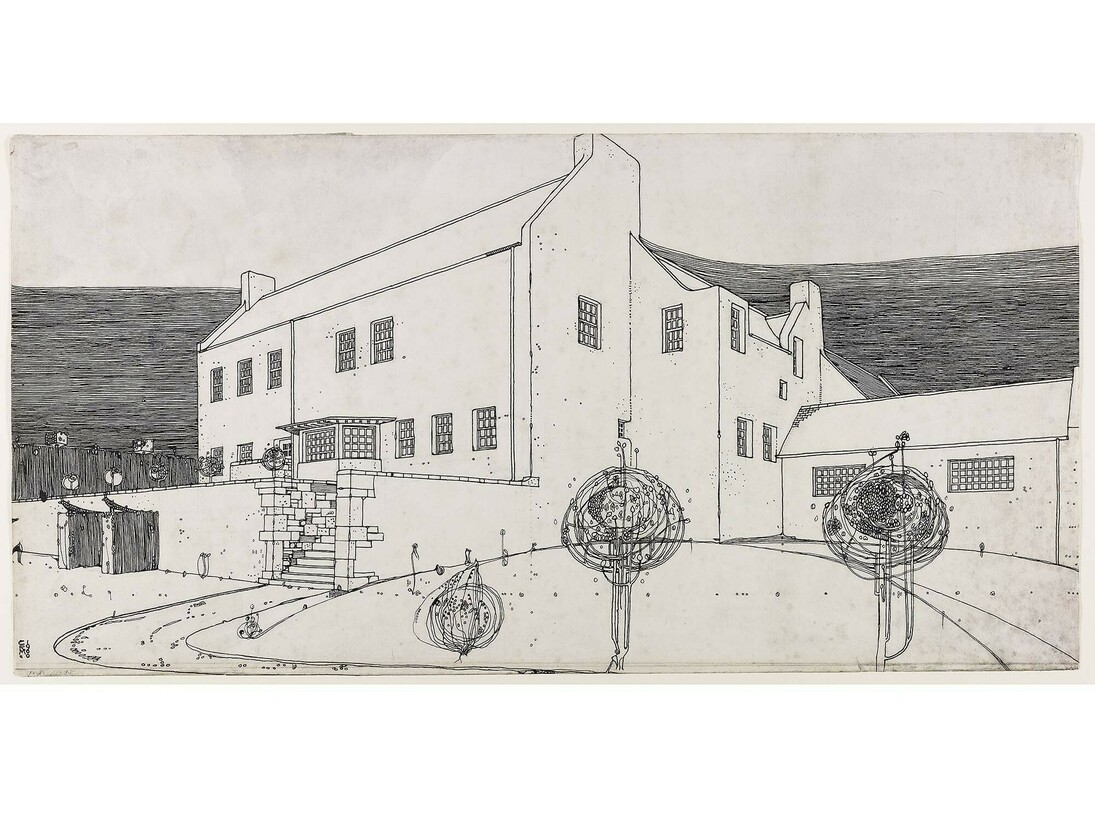 Windy Hill, perspective drawing in ink, 1900, by Charles Rennie Mackintosh © Glasgow School of Art