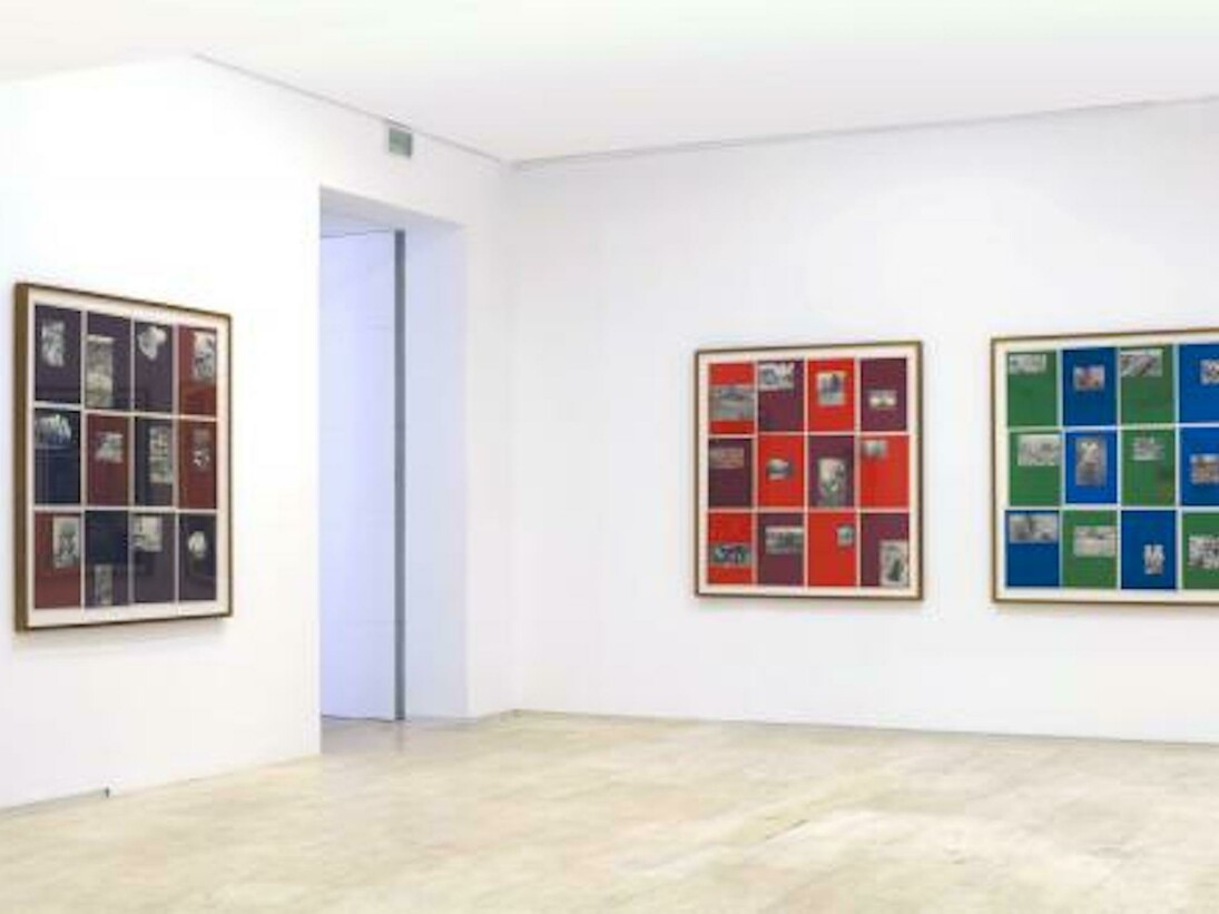 Summer rain, 2006, Paint on printed paper, 132.5 x 132.5 cm each, Collection of the artist, View of the installation at KM Kulturunea,, Donostia-San Sebastián, 2009 © VEGAP, Bilbao, 2017
