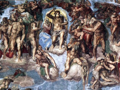 Las ideas reformistas encontraron apoyo entre numerosos príncipes alemanes, sectores de la burguesía y parte del humanismo cristiano, que aspiraban a una Iglesia más cercana al evangelio y menos condicionada por el poder económico y político. Michelangelo. "El Juicio Final",detalle. Fecha 1536 a 1541. Fresco, Capilla Sixtina; Roma, Italia