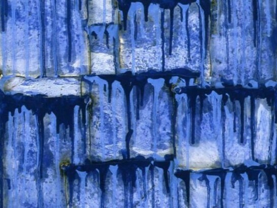 Nathan Slate Joseph, Rickshaw II, 2004, Pure color pigment on galvanized steel, 18 x 18 inches