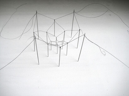 Christiane Löhr, Kleine Haararbeit (little hair work), 2013, horse hair, needles, 5 x 32 x 23 cm