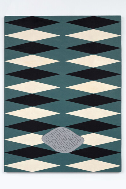 Ken Weathersby, 294, 2018, Acrylic and graphite on canvas, ink on paper, 40 x 30 inches