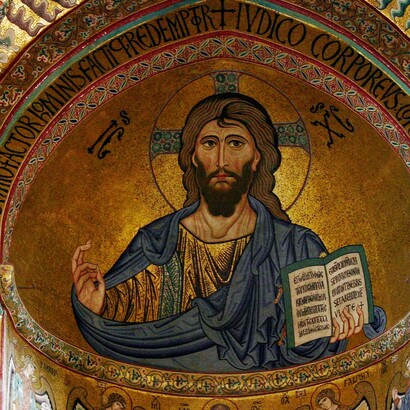 Cristo Pantocratore nella Cattedrale di Cefalù, Italia
