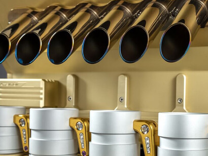 Vista de la cafetera Espresso Veloce, edición Royale