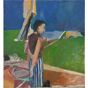 Richard Diebenkorn, Girl On a Terrace, 1956, Oil on canvas, 179.07 x 166.05 x 2.54 cm, Collection Neuberger Museum of Art, Purchase College, State University of New York. Gift of Roy R. Neuberger, Copyright 2014 The Richard Diebenkorn Foundation 