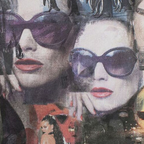 Senza soluzione di continuità, 2016, décollage su carta applicata su tavola, 50 x 70 cm 
