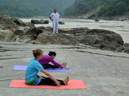 Yoga session at Rishikesh