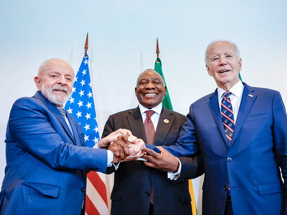 With their hands together, Presidents Lula da Silva and Ramaphosa and former President Biden reaffirm their partnership for the global good, as South Africa takes the helm of the G20, leading efforts to foster solidarity, equality, and sustainability