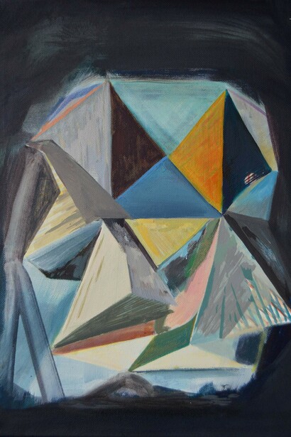 Merlin Ramos, Triangulate, 2015, 46 x 36 cm, Oil on Canvas