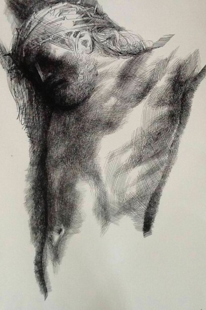 Emilio Greco (1913-1995), Christ Crucified, undated, Ink on paper; 70 x 50 cm, Private collection